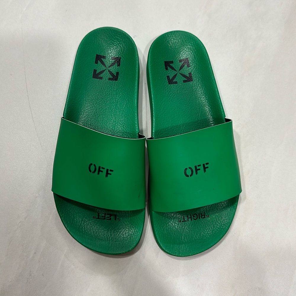 OFF WHITE slippers , green, 39